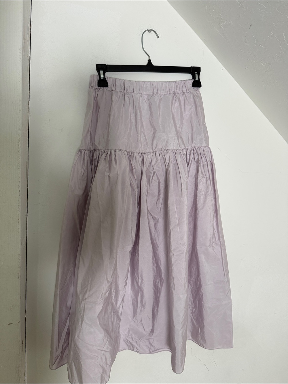 Tanya Taylor Light Lavender Tiered Midi Skirt